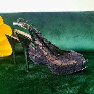 Lace Guess Sling Back Heel
